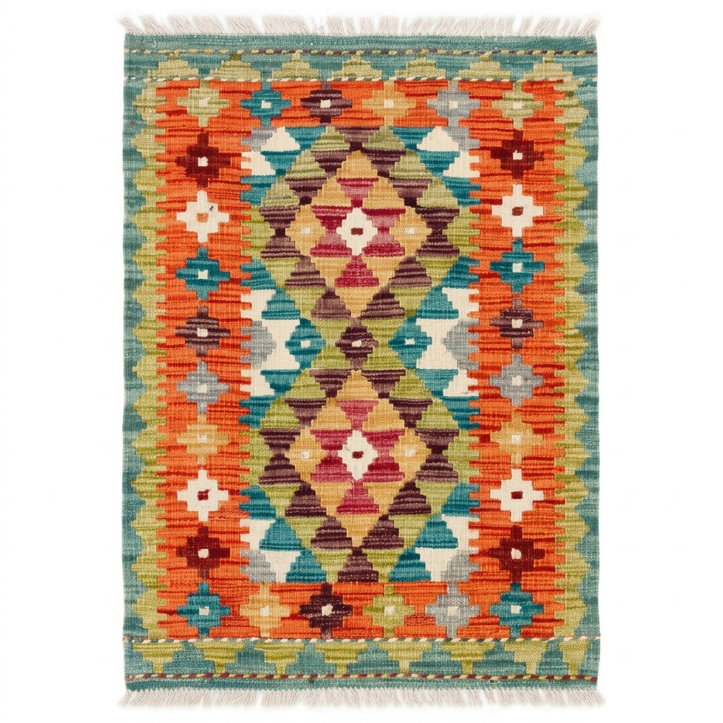 Handmade Afghan Chobi Kilim Rug 89 CM x 58 CM  SS # 46