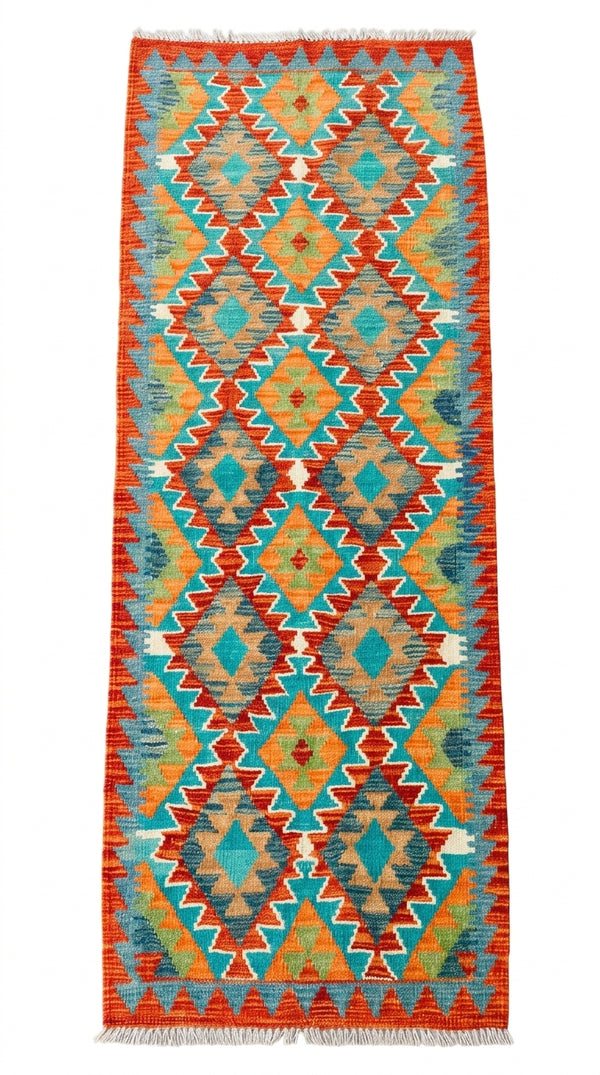 Handmade Afghan Chobi Kilim Hallway Runner Rug 190 CM x 70 CM SS # 95