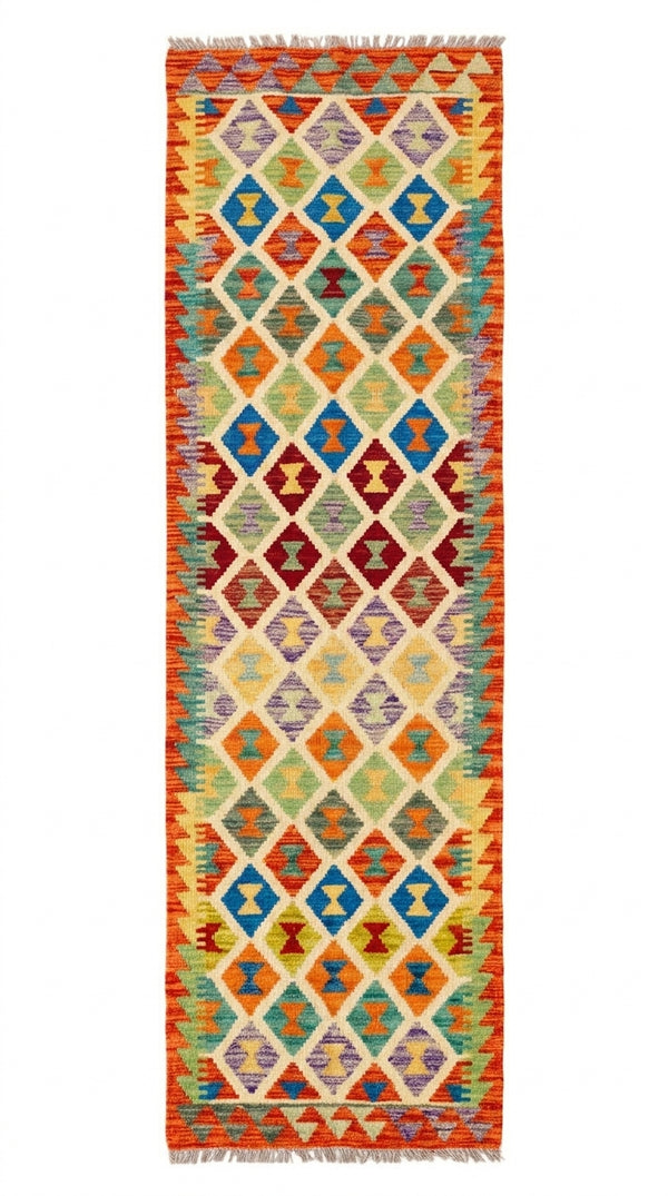 Handmade Afghan Chobi Kilim Hallway Runner Rug 190  CM x 72 CM SS # 98