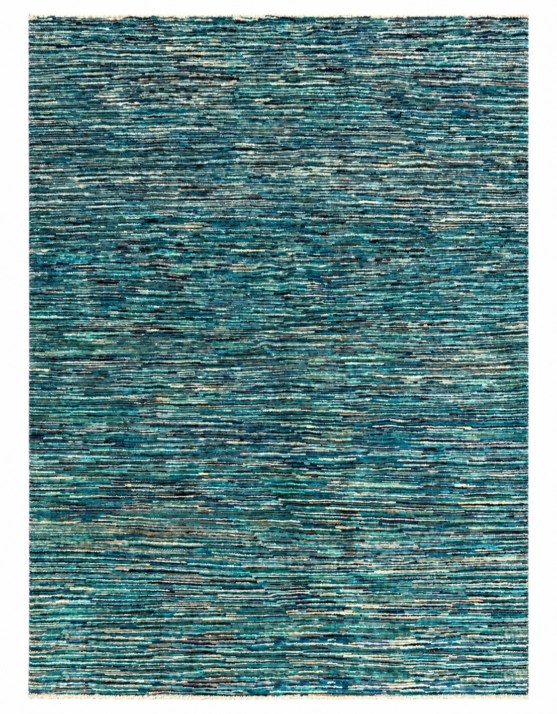 Handmade Coastal Blue Modern Rug, 188 CM x 143 CM