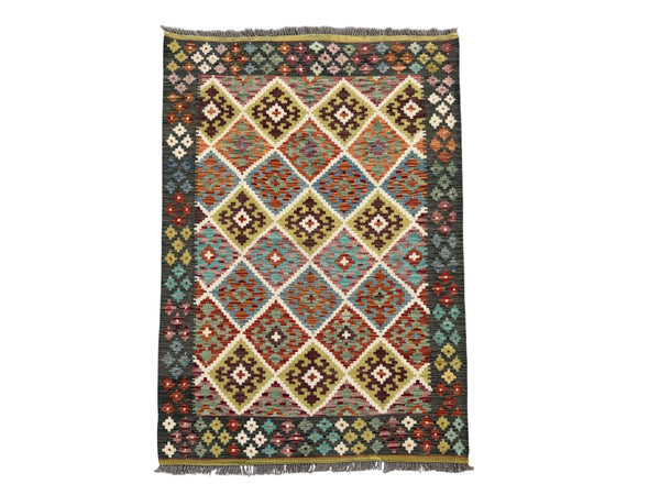 Handmade Afghan Chobi Kilim Rug  206 CM x 153 CM  SK #1398