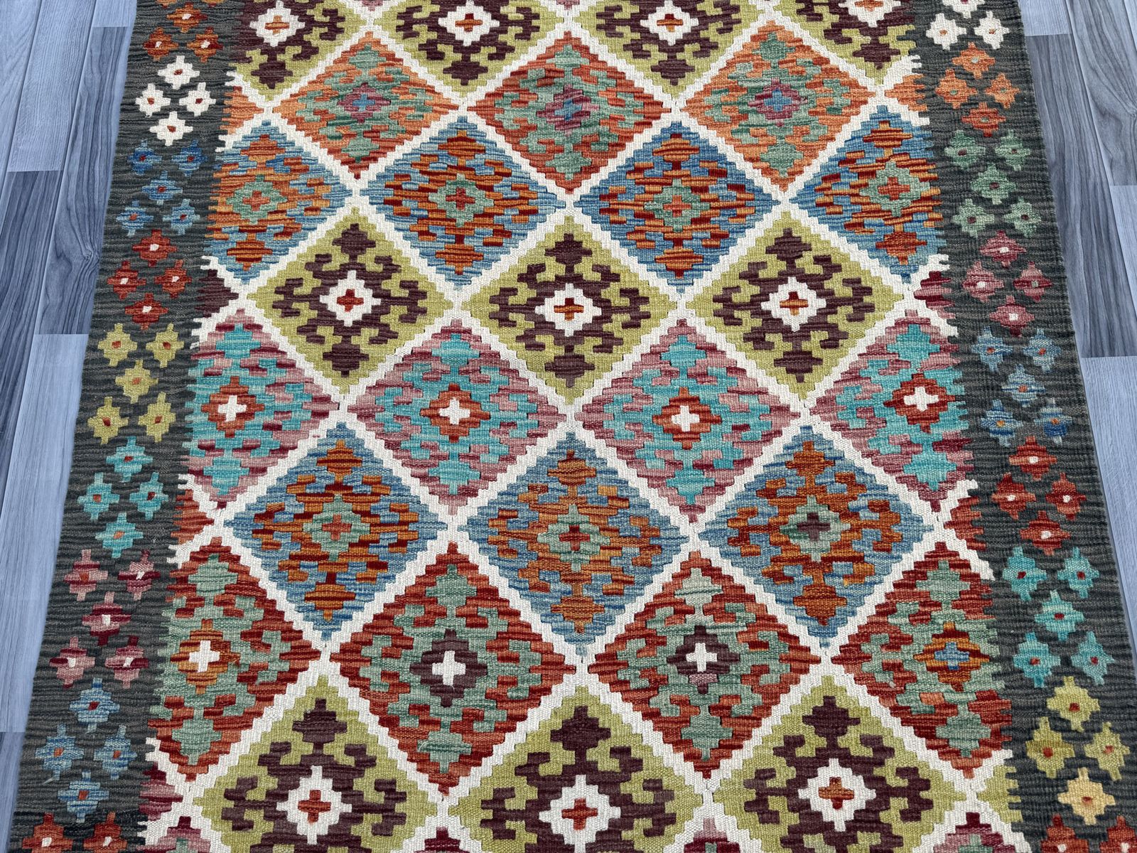 Handmade Afghan Chobi Kilim Rug  206 CM x 153 CM  SK #1398