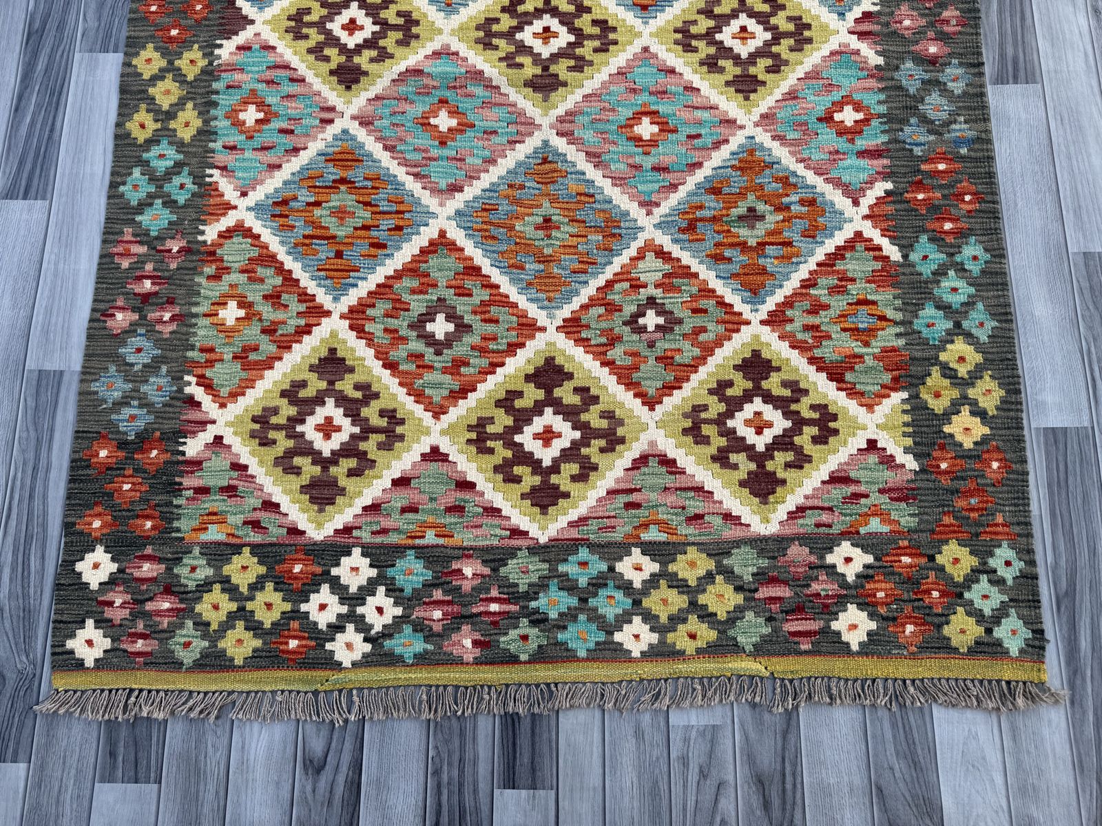 Handmade Afghan Chobi Kilim Rug  206 CM x 153 CM  SK #1398