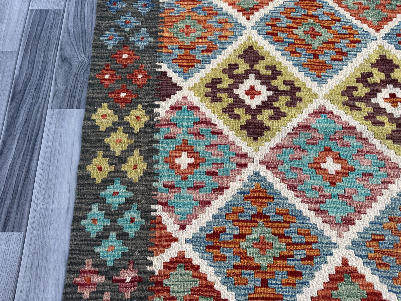 Handmade Afghan Chobi Kilim Rug  206 CM x 153 CM  SK #1398