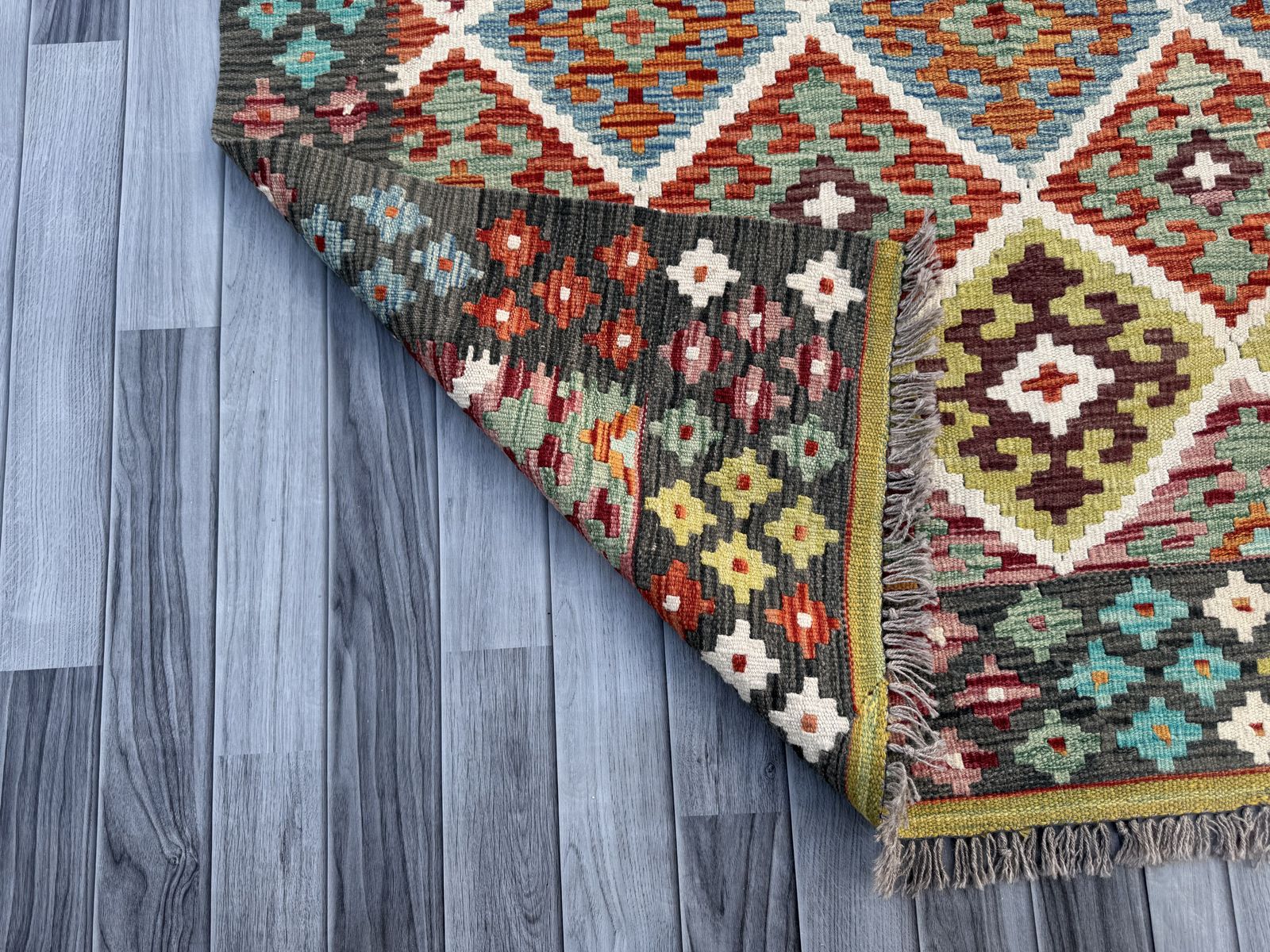 Handmade Afghan Chobi Kilim Rug  206 CM x 153 CM  SK #1398