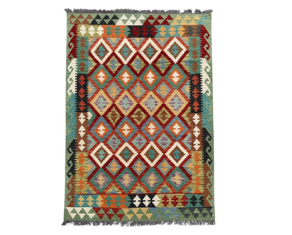 Handmade Afghan Chobi Kilim Rug  200 CM x 152 CM  SK #1397