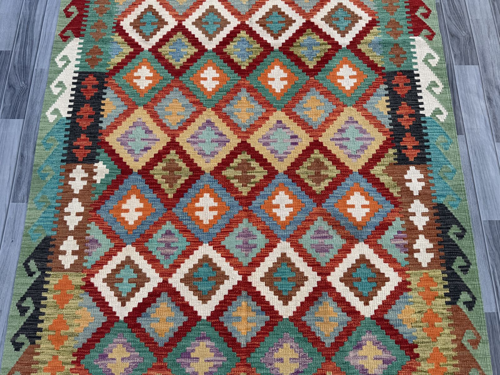 Handmade Afghan Chobi Kilim Rug  200 CM x 152 CM  SK #1397
