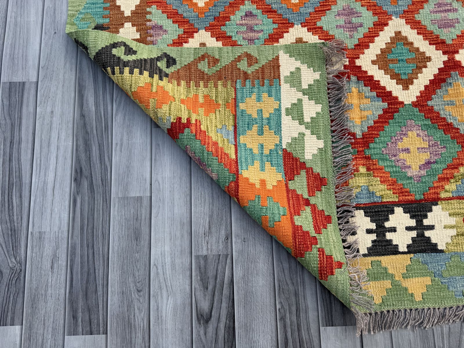 Handmade Afghan Chobi Kilim Rug  200 CM x 152 CM  SK #1397