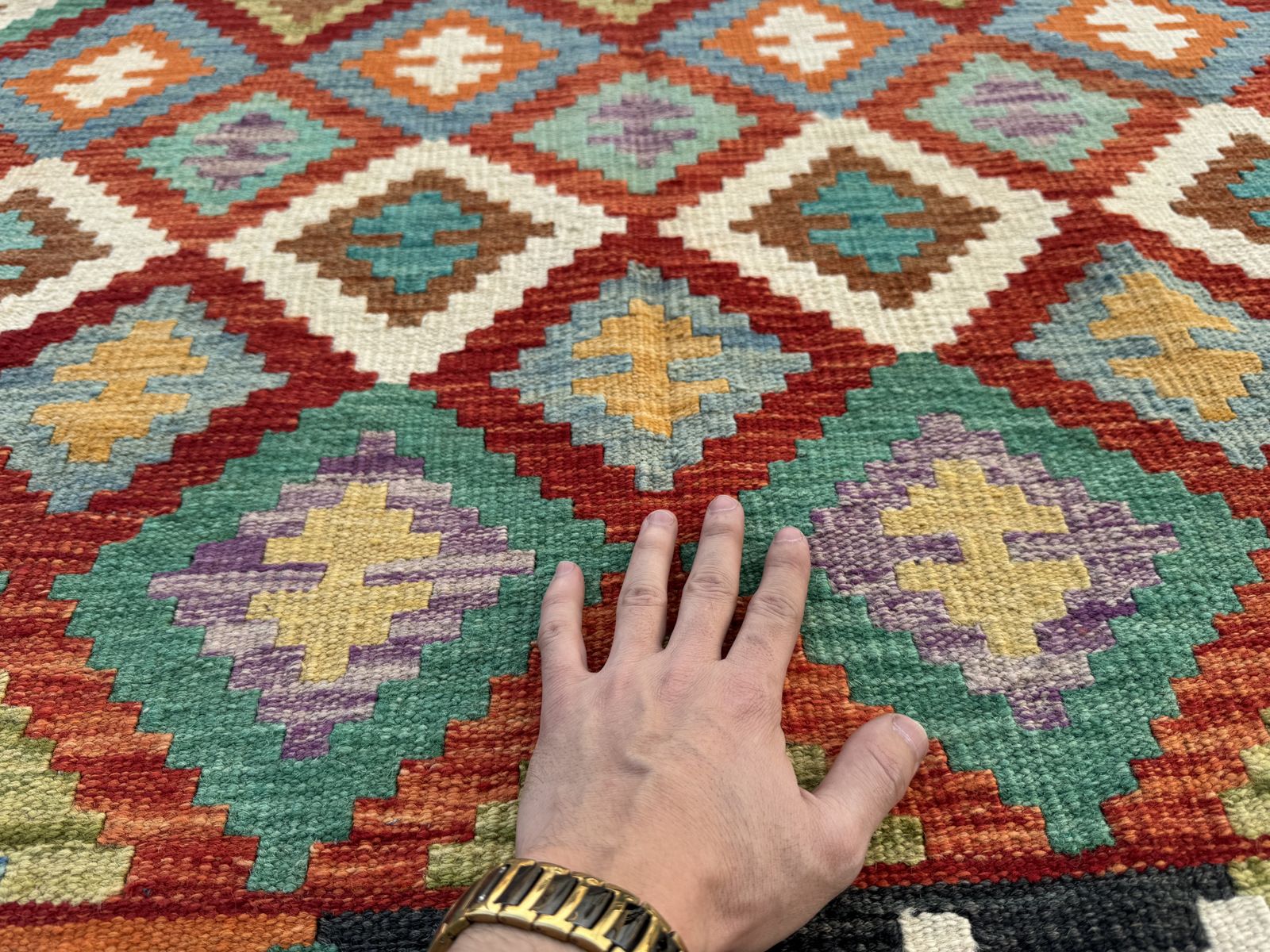 Handmade Afghan Chobi Kilim Rug  200 CM x 152 CM  SK #1397