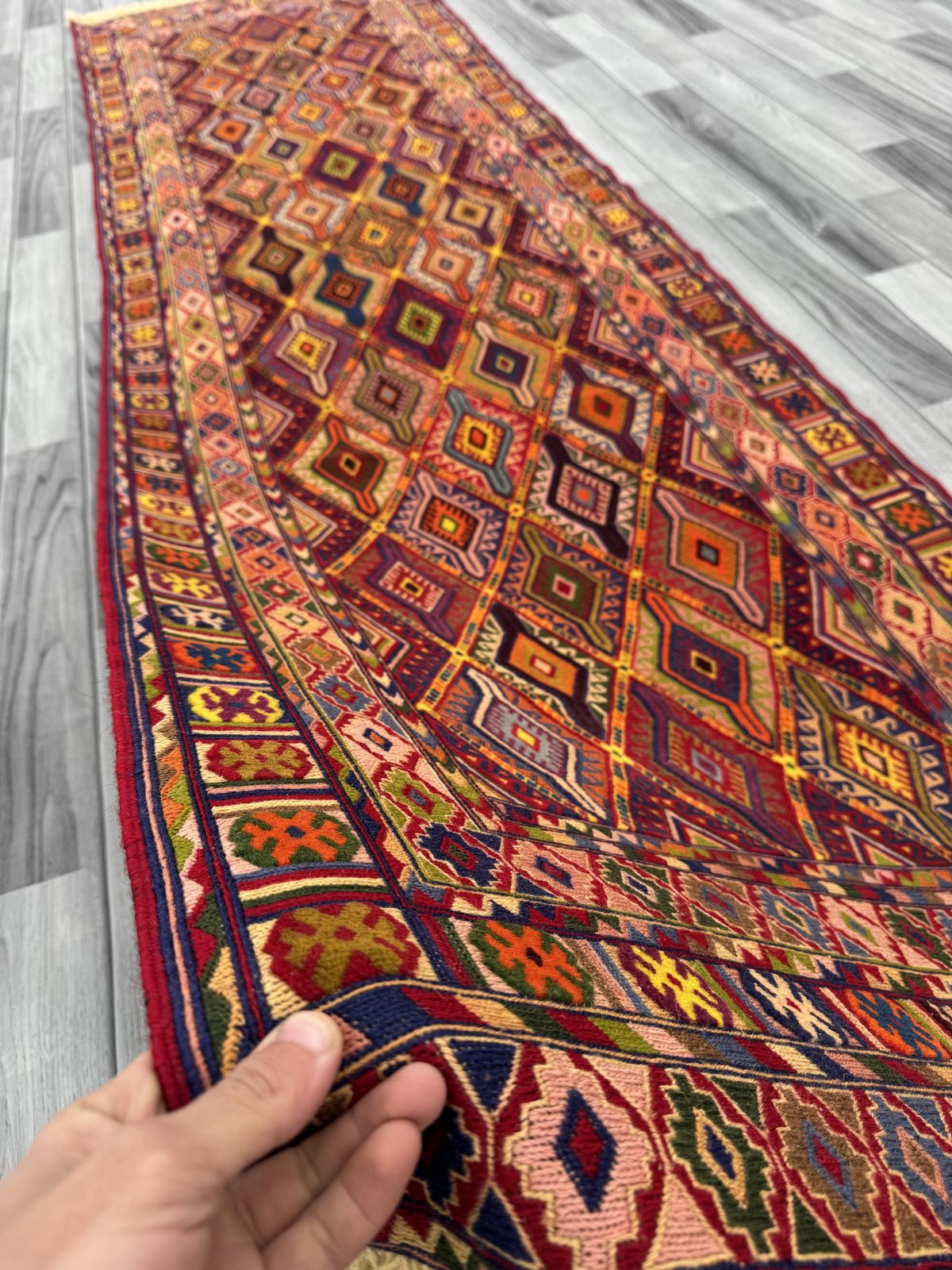 Handmade Fine Quality Meshwani Runner Rug   288 cm x 80 cm SK1384