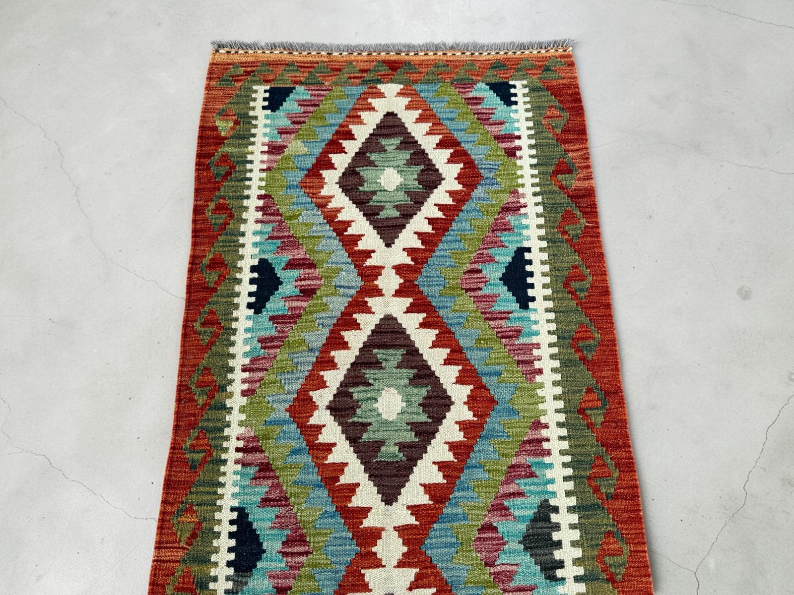 Handmade Afghan Chobi Kilim Runner Rug 296 CM x 83 CM  SK # 1422