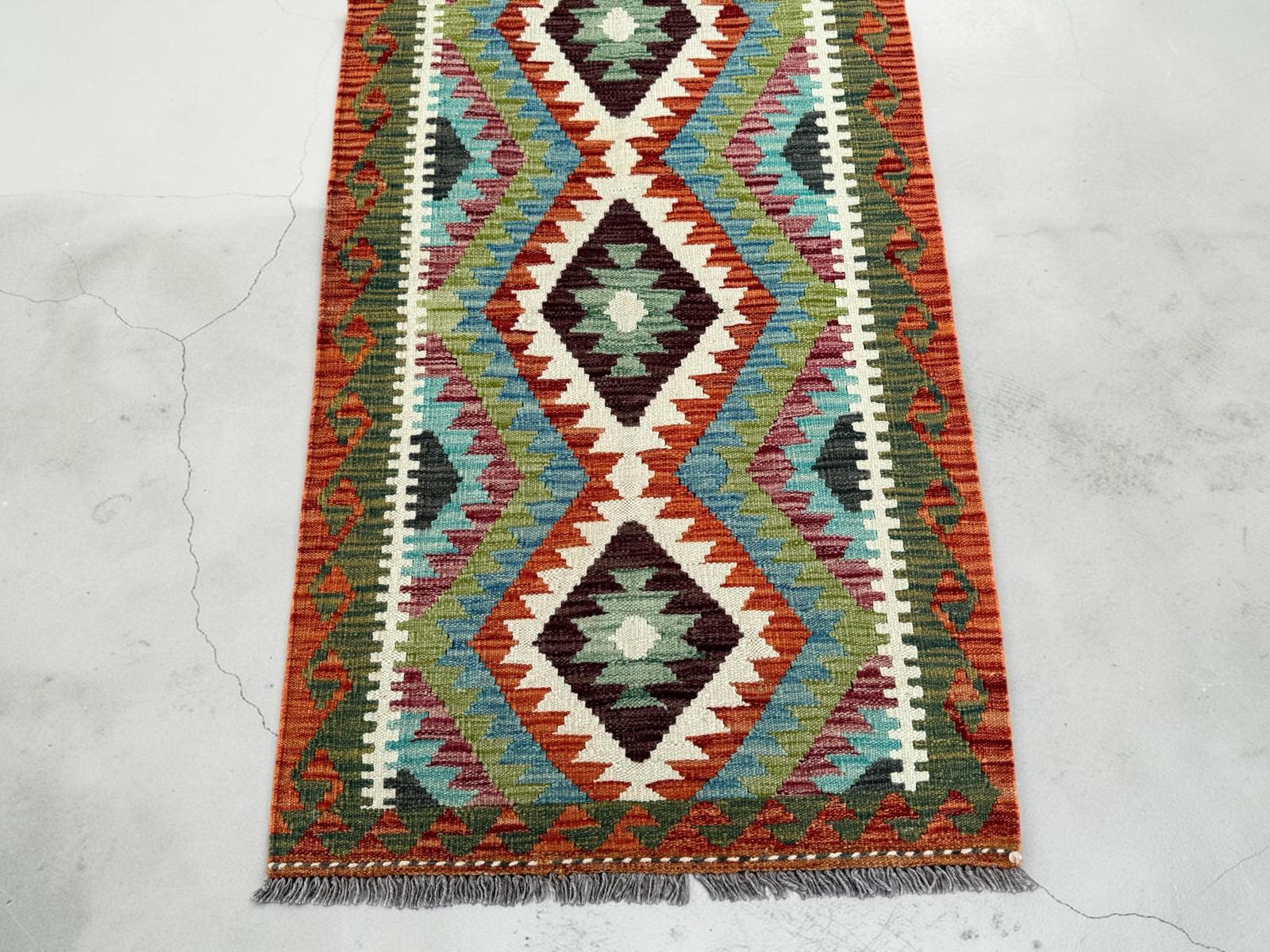 Handmade Afghan Chobi Kilim Runner Rug 296 CM x 83 CM  SK # 1422