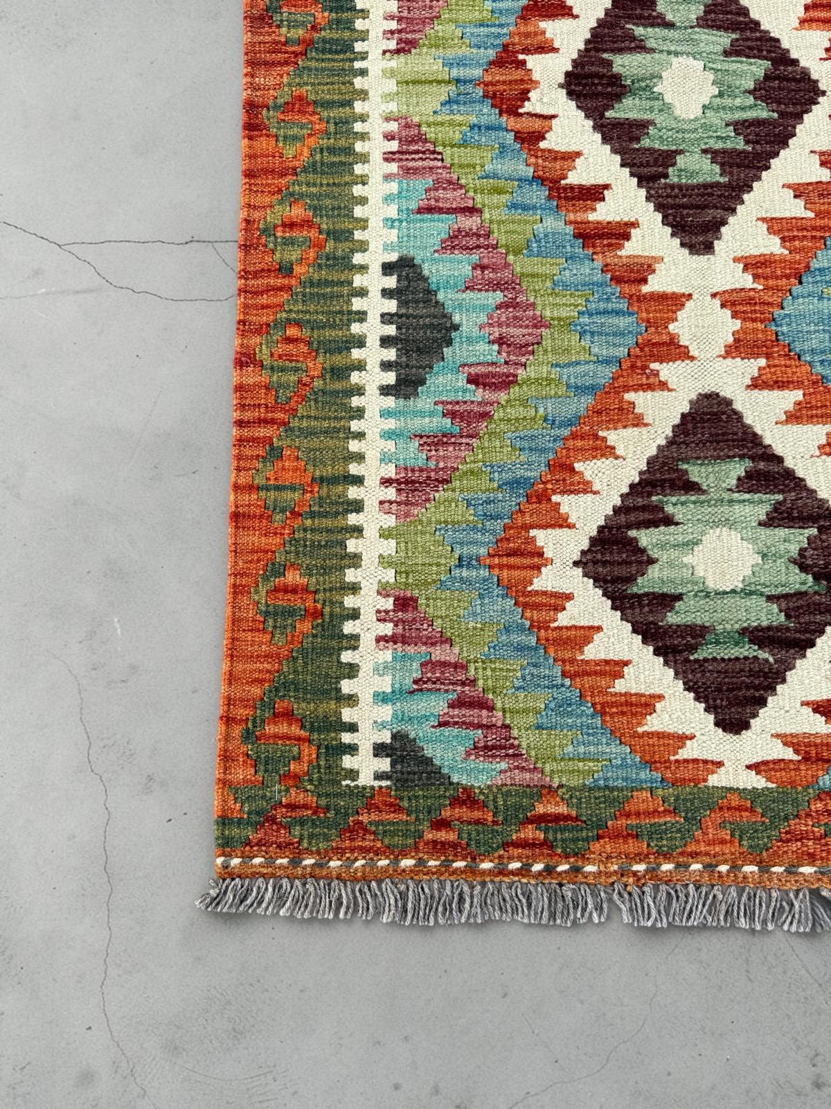 Handmade Afghan Chobi Kilim Runner Rug 296 CM x 83 CM  SK # 1422