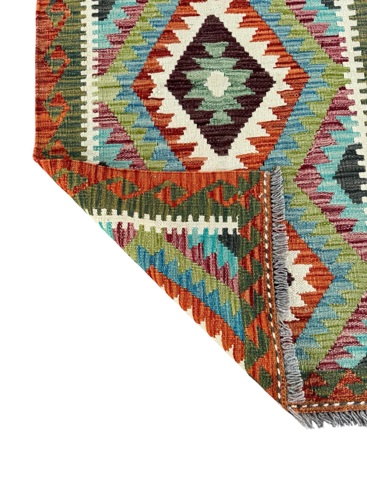 Handmade Afghan Chobi Kilim Runner Rug 296 CM x 83 CM  SK # 1422