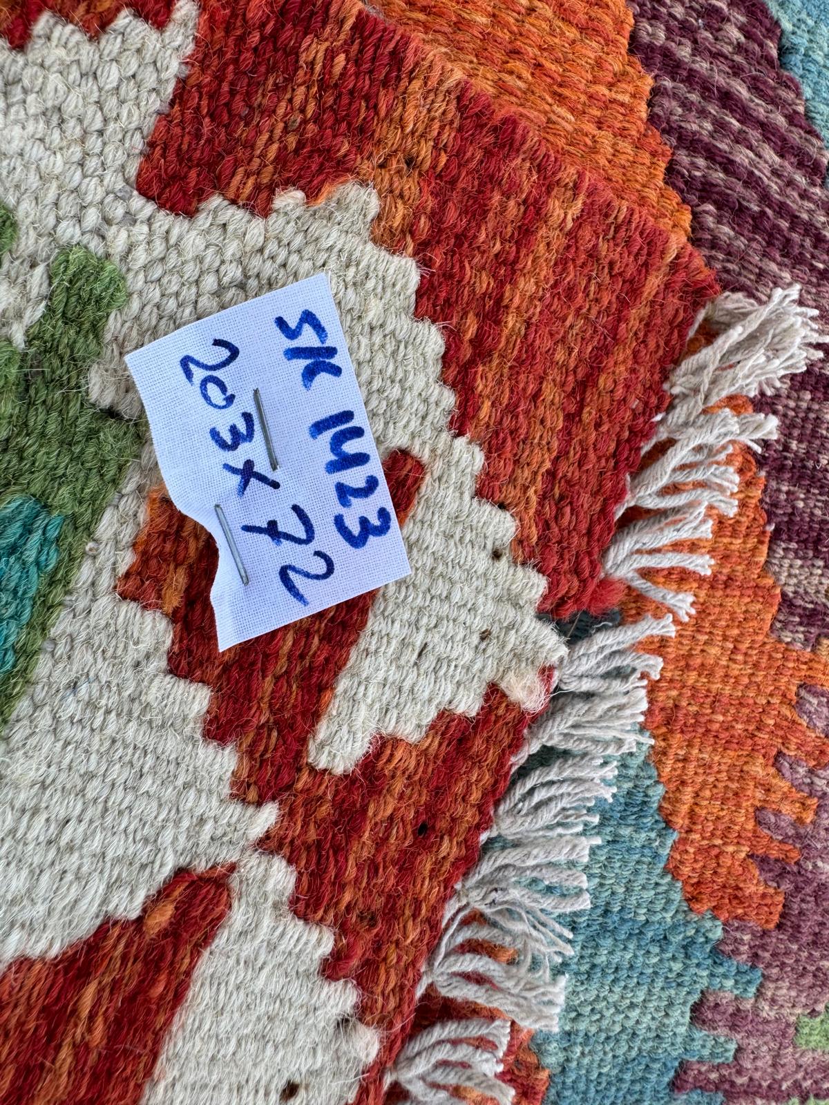 Handmade Afghan Chobi Kilim Runner Rug 203 CM x 72 CM SK # 1423