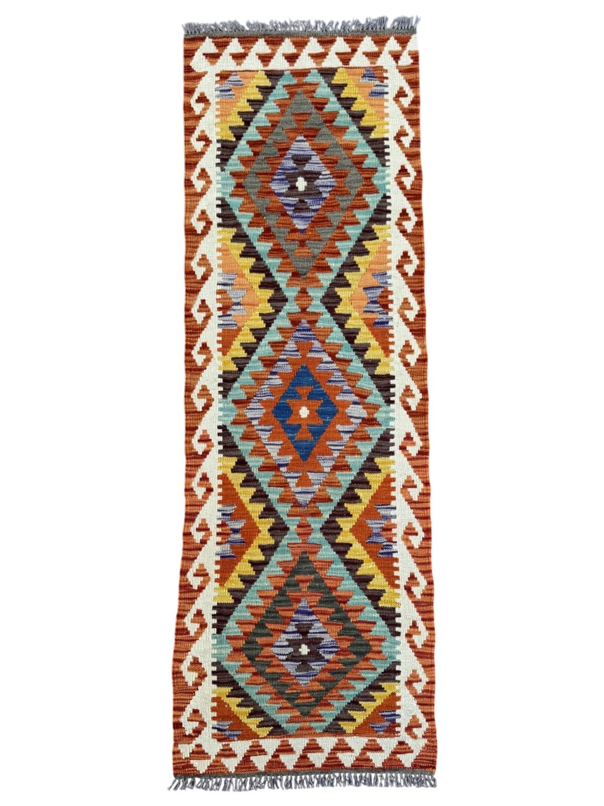 Handmade Afghan Chobi Kilim Runner Rug 200 CM x 72 CM SK # 1424