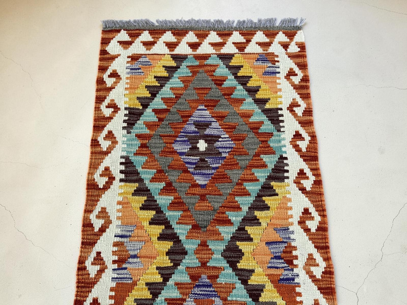Handmade Afghan Chobi Kilim Runner Rug 200 CM x 72 CM SK # 1424