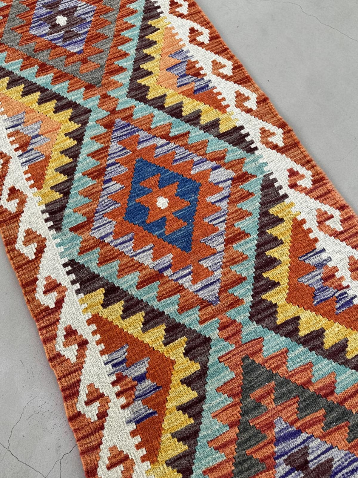 Handmade Afghan Chobi Kilim Runner Rug 200 CM x 72 CM SK # 1424
