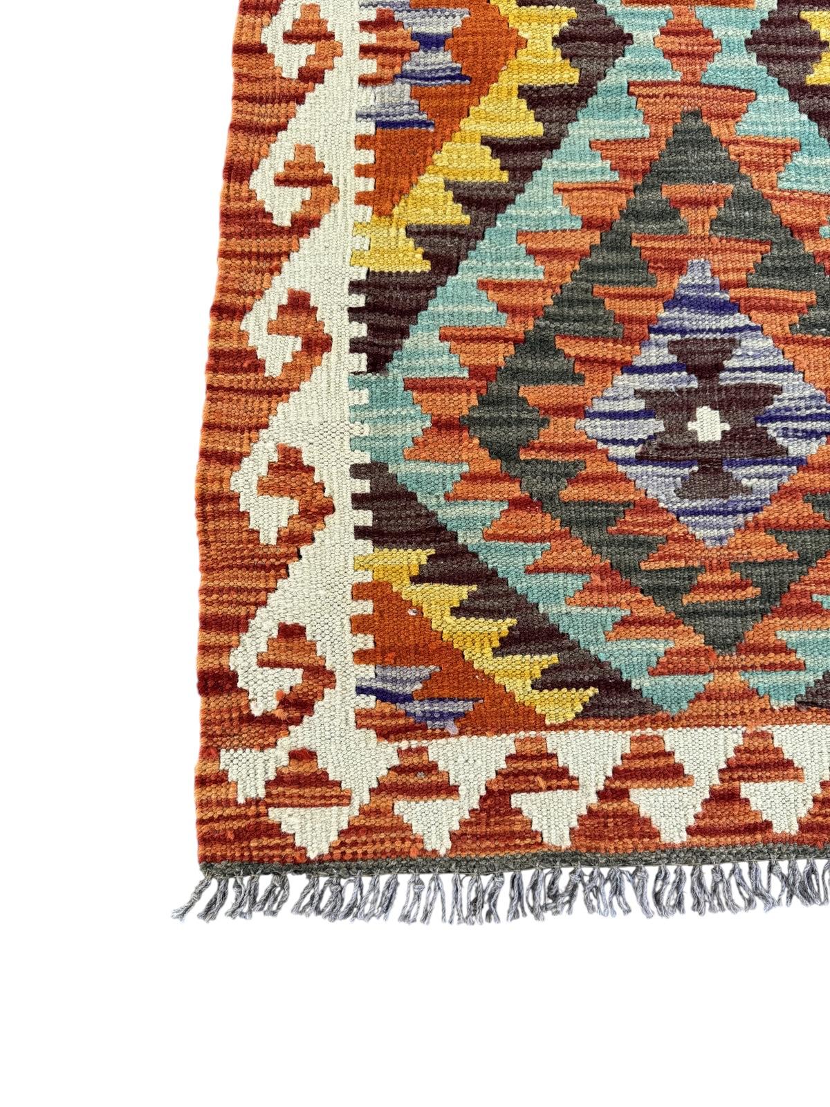 Handmade Afghan Chobi Kilim Runner Rug 200 CM x 72 CM SK # 1424