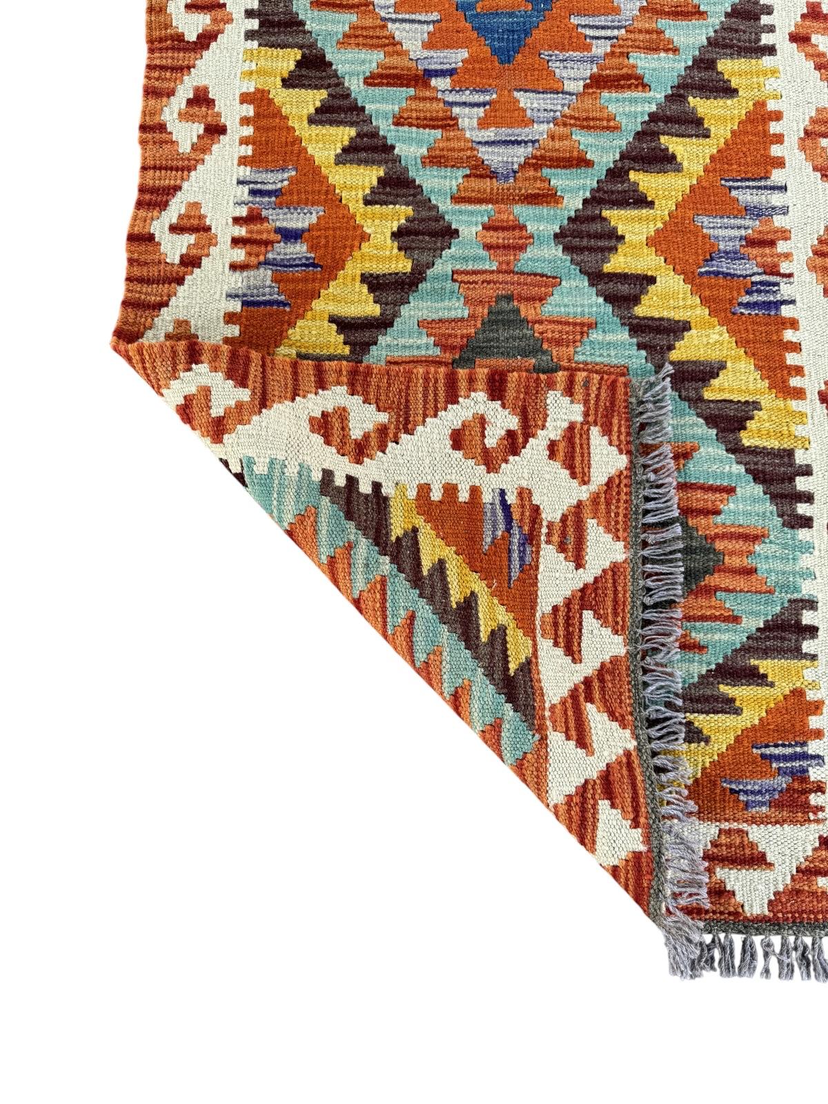 Handmade Afghan Chobi Kilim Runner Rug 200 CM x 72 CM SK # 1424
