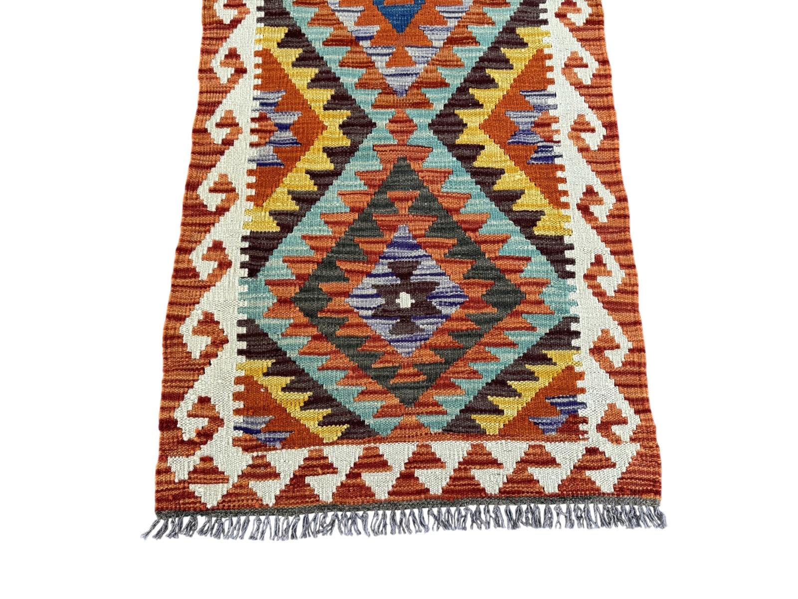 Handmade Afghan Chobi Kilim Runner Rug 200 CM x 72 CM SK # 1424
