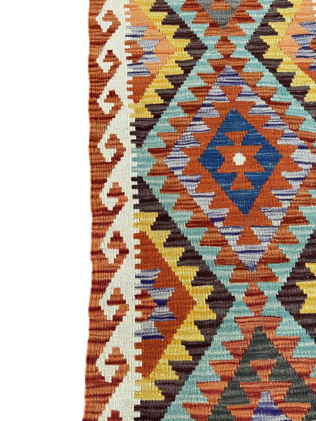 Handmade Afghan Chobi Kilim Runner Rug 200 CM x 72 CM SK # 1424