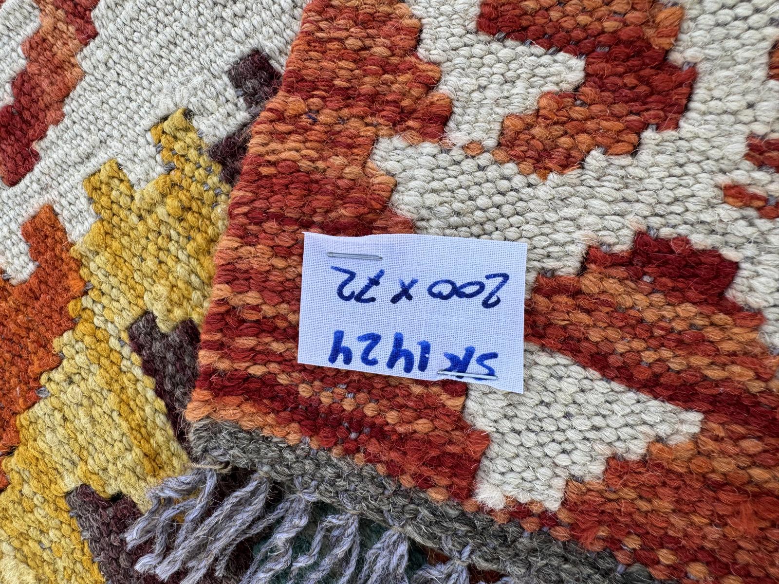 Handmade Afghan Chobi Kilim Runner Rug 200 CM x 72 CM SK # 1424