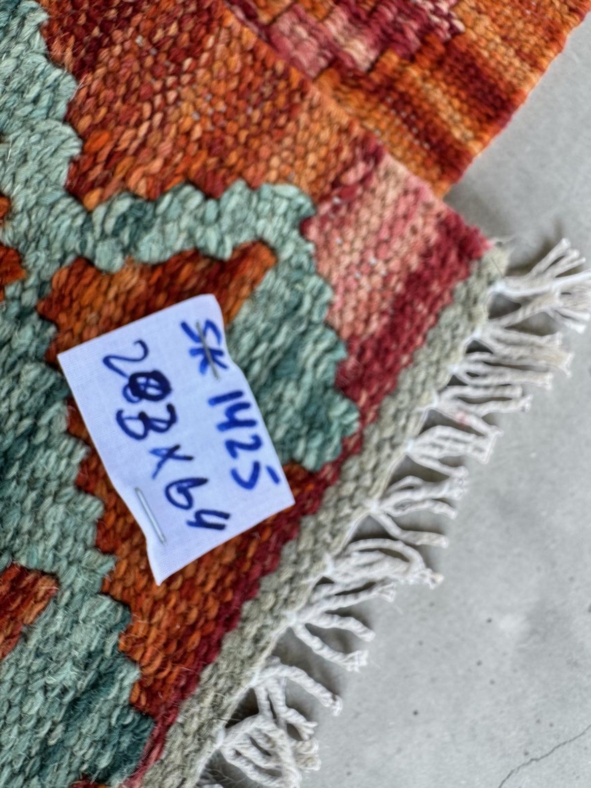 Handmade Afghan Chobi Kilim Runner Rug 203 CM x 64 CM SK # 1425