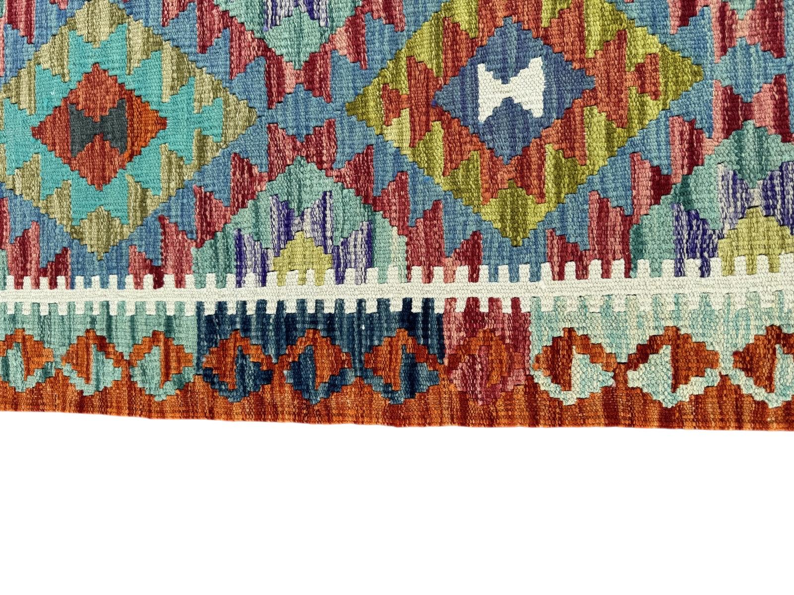 Handmade Afghan Chobi Kilim Runner Rug 203 CM x 64 CM SK # 1425