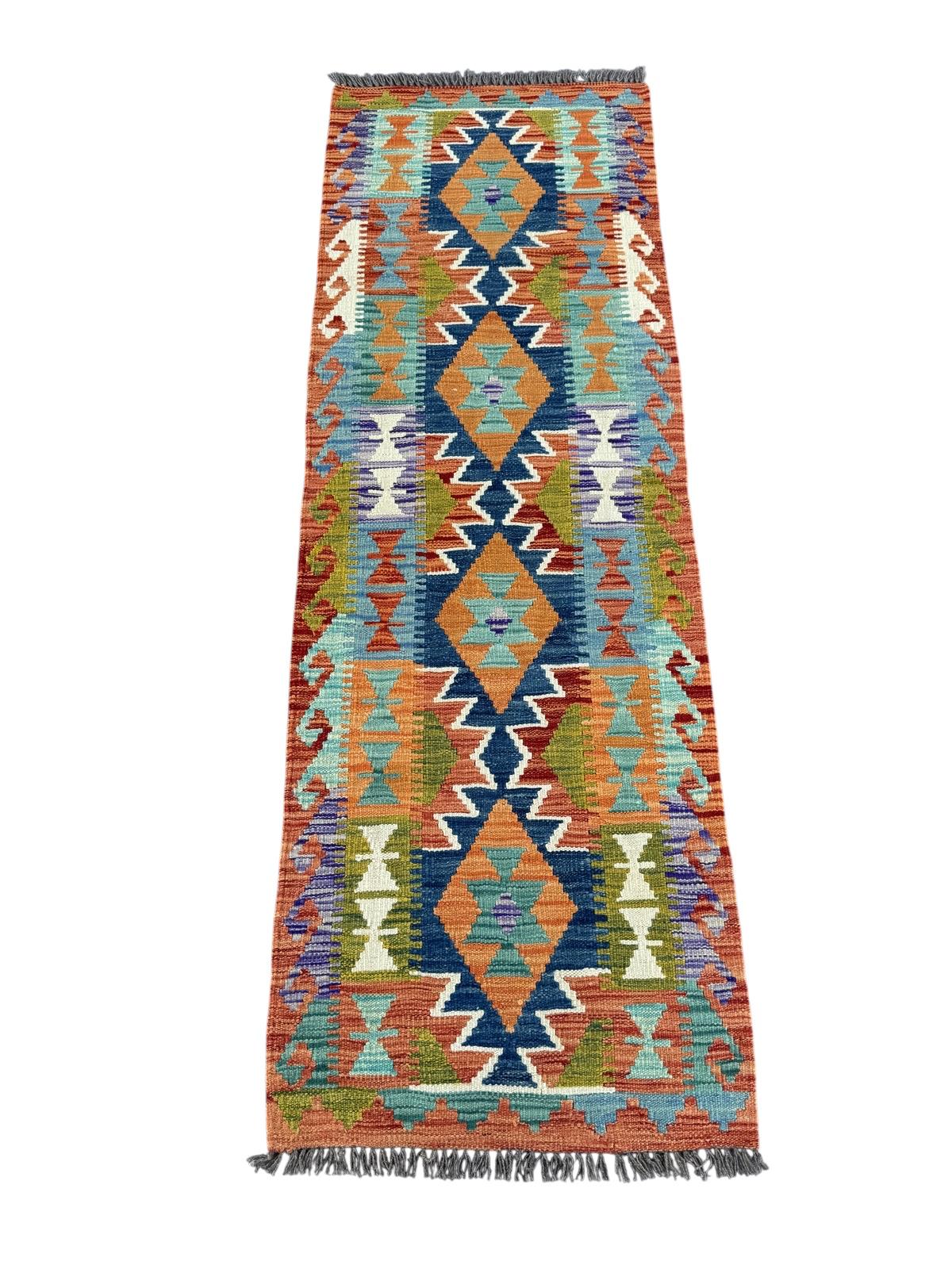 Handmade Afghan Chobi Kilim Runner Rug 198 CM x 67 CM SK # 1426