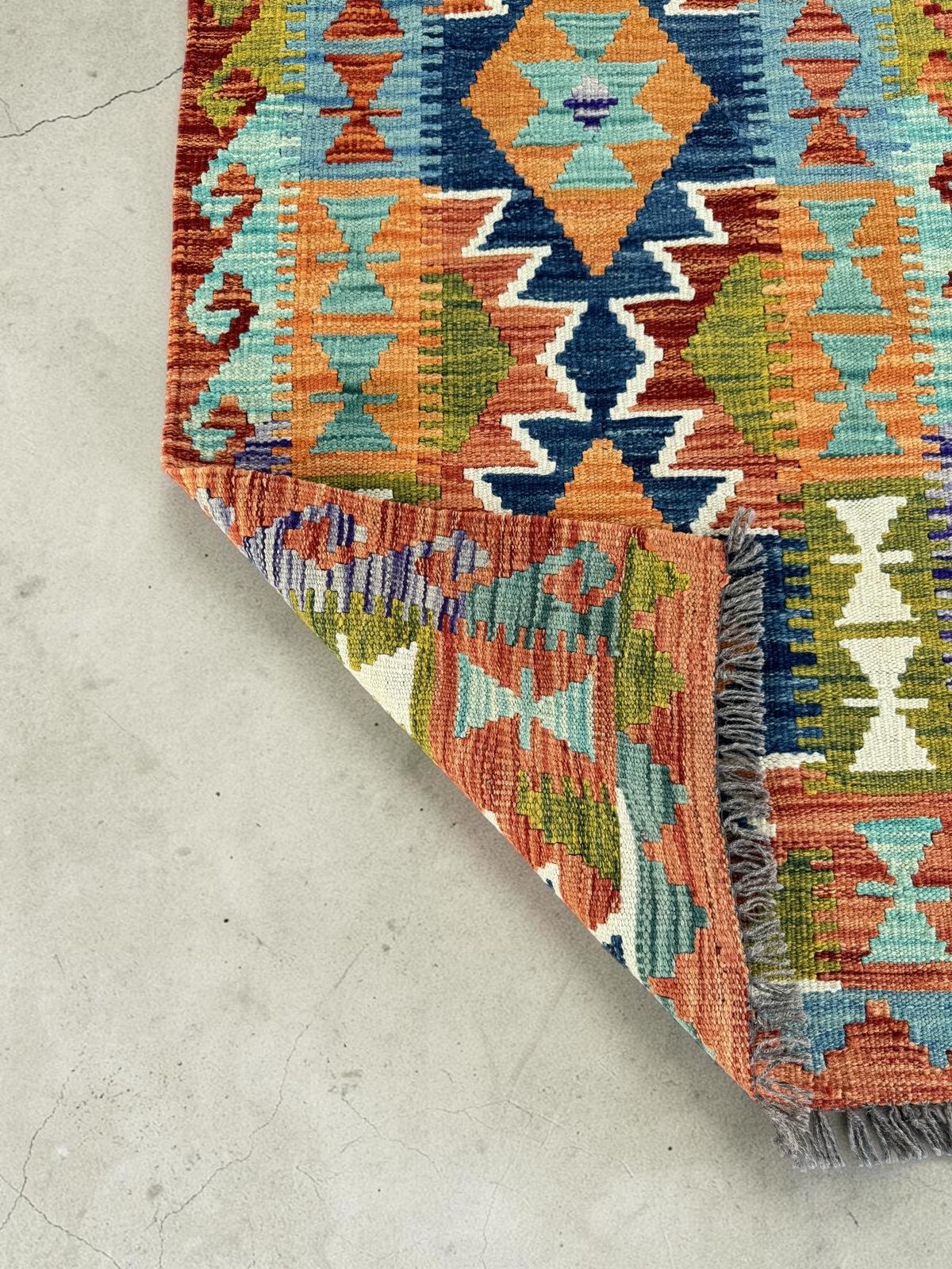 Handmade Afghan Chobi Kilim Runner Rug 198 CM x 67 CM SK # 1426