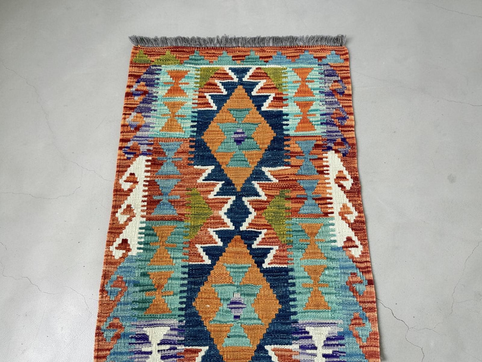 Handmade Afghan Chobi Kilim Runner Rug 198 CM x 67 CM SK # 1426