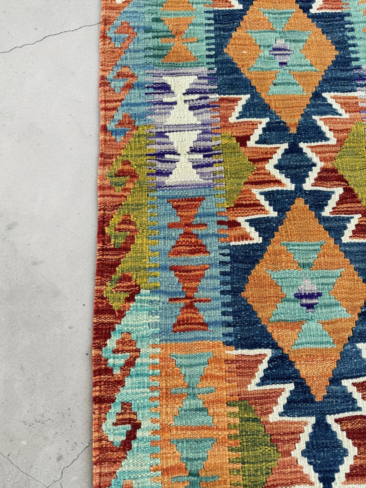 Handmade Afghan Chobi Kilim Runner Rug 198 CM x 67 CM SK # 1426