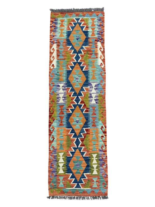 Handmade Afghan Chobi Kilim Runner Rug 198 CM x 67 CM SK # 1426