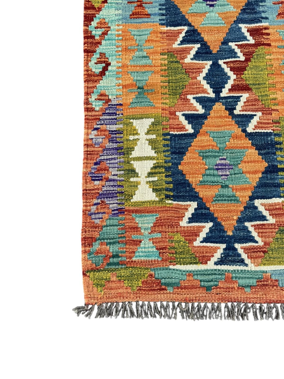 Handmade Afghan Chobi Kilim Runner Rug 198 CM x 67 CM SK # 1426