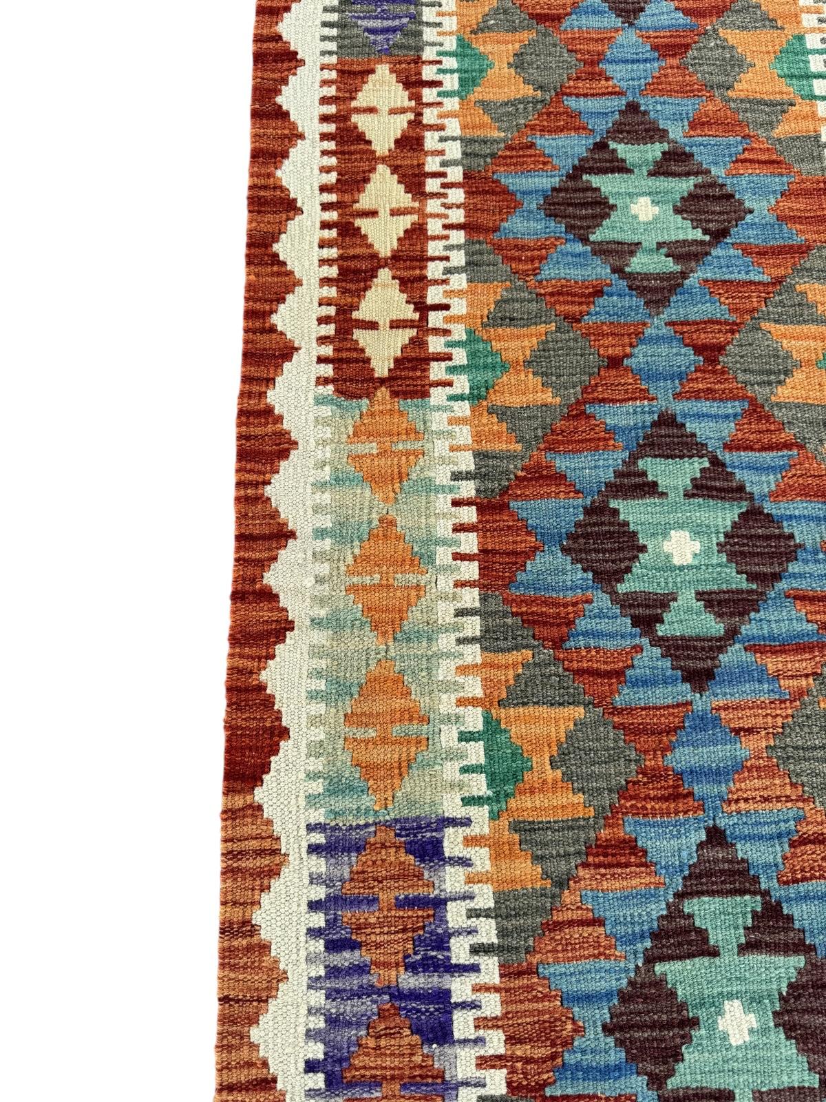 Handmade Afghan Chobi Kilim Runner Rug 201 CM x 68 CM SK # 1427