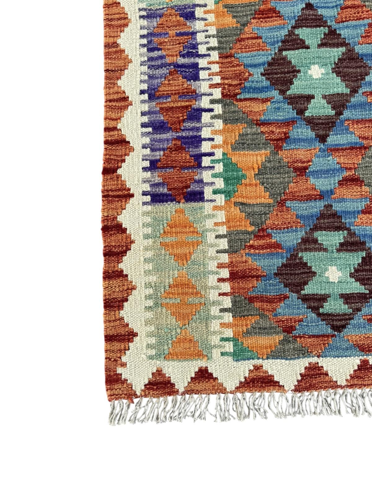 Handmade Afghan Chobi Kilim Runner Rug 201 CM x 68 CM SK # 1427
