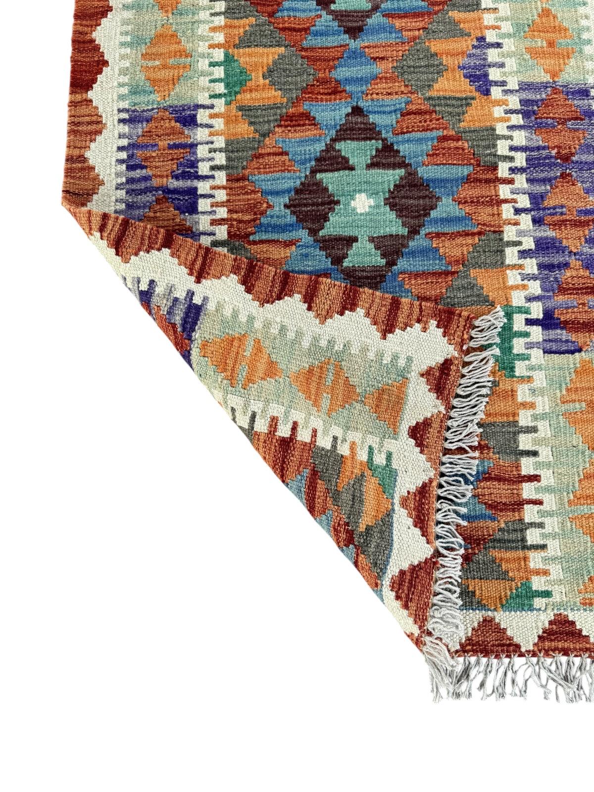 Handmade Afghan Chobi Kilim Runner Rug 201 CM x 68 CM SK # 1427
