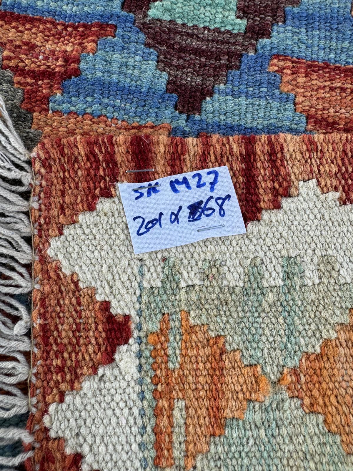 Handmade Afghan Chobi Kilim Runner Rug 201 CM x 68 CM SK # 1427
