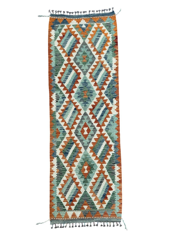 Handmade Afghan Chobi Kilim Runner Rug 197 CM x 73 CM SK#1430