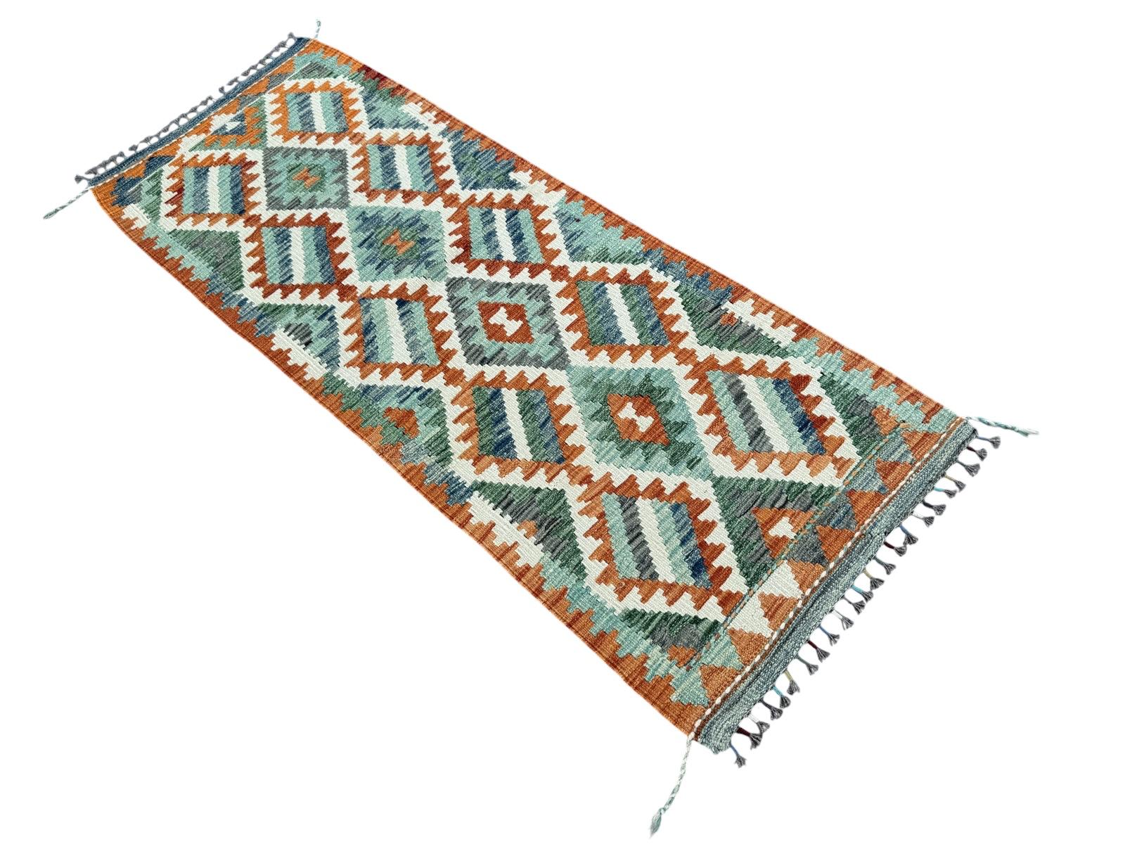 Handmade Afghan Chobi Kilim Runner Rug 197 CM x 73 CM SK#1430