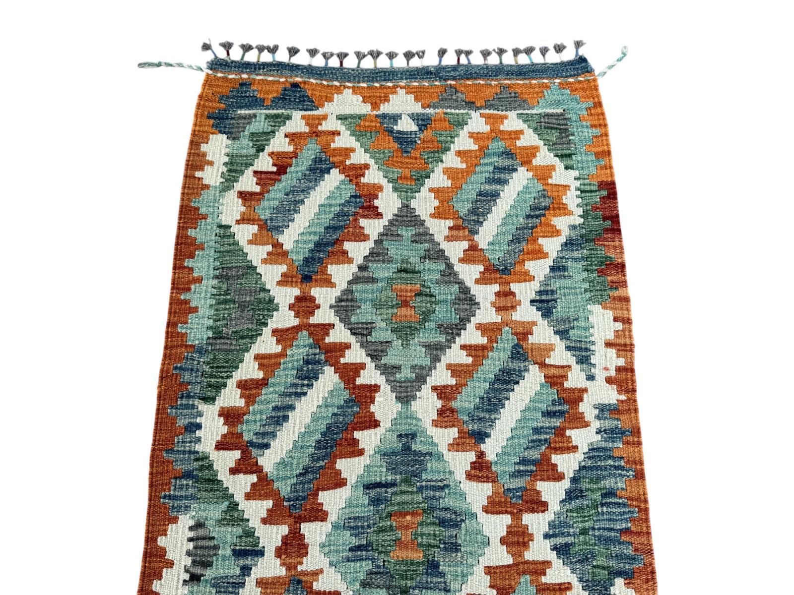 Handmade Afghan Chobi Kilim Runner Rug 197 CM x 73 CM SK#1430