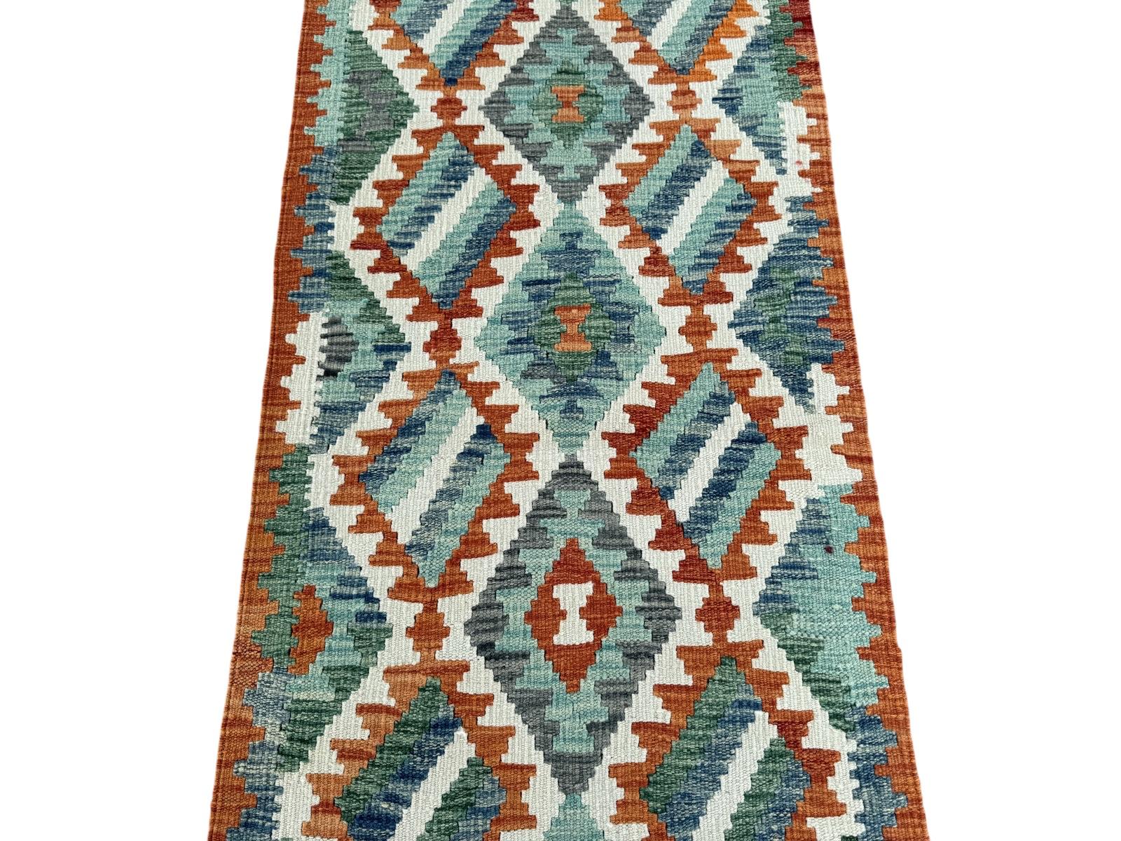 Handmade Afghan Chobi Kilim Runner Rug 197 CM x 73 CM SK#1430