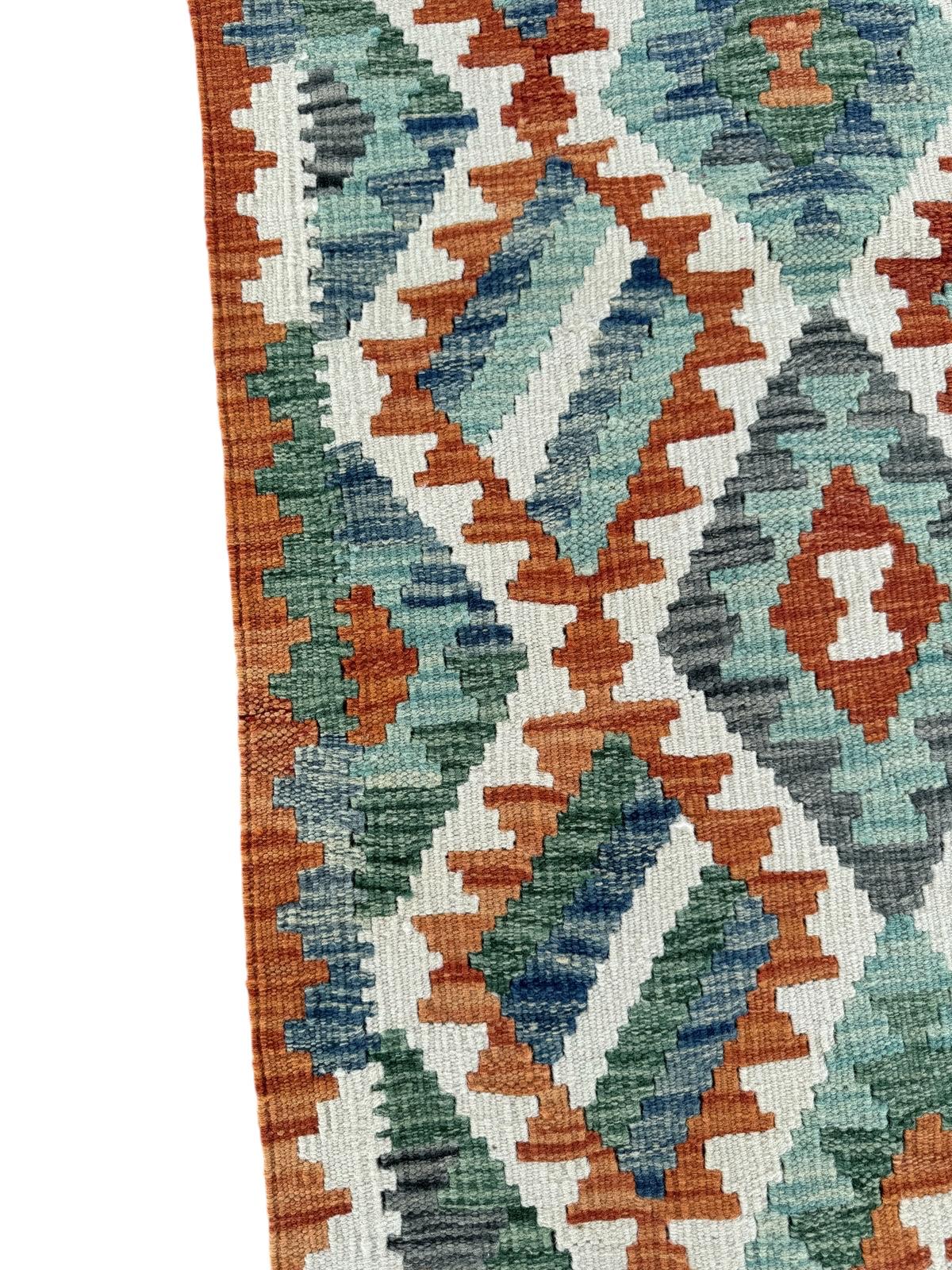 Handmade Afghan Chobi Kilim Runner Rug 197 CM x 73 CM SK#1430
