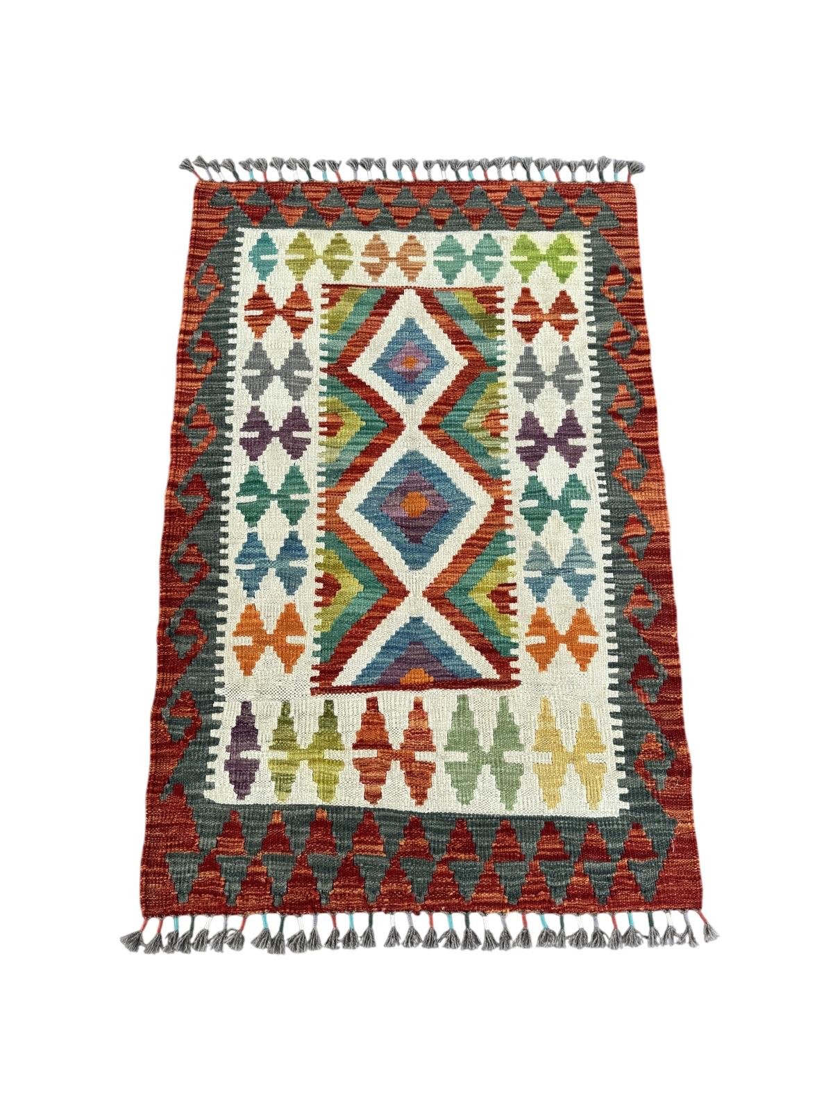 Handmade Afghan Chobi Kilim Runner Rug 125 CM x 84 CM SK#1431