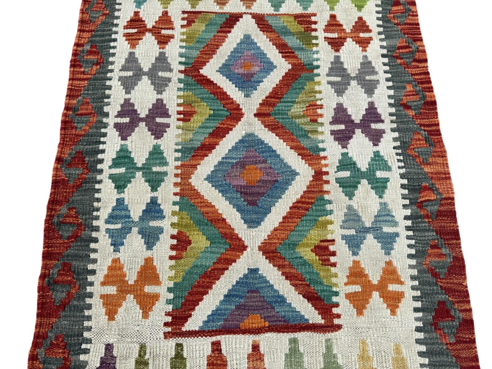 Handmade Afghan Chobi Kilim Runner Rug 125 CM x 84 CM SK#1431