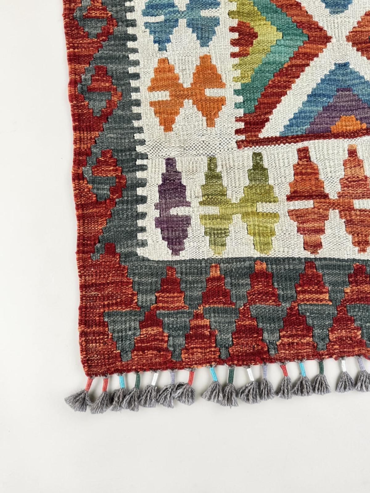 Handmade Afghan Chobi Kilim Runner Rug 125 CM x 84 CM SK#1431