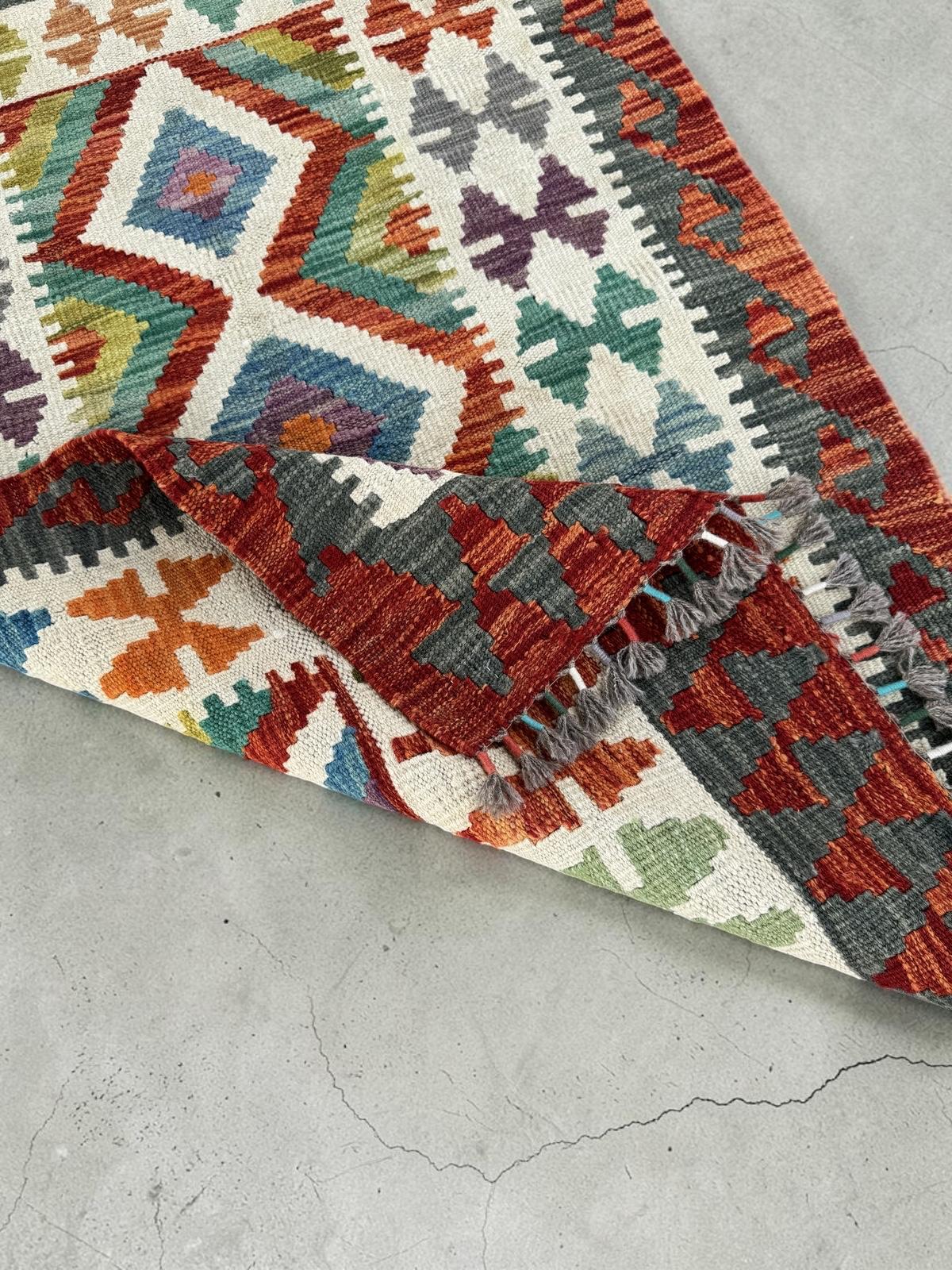 Handmade Afghan Chobi Kilim Runner Rug 125 CM x 84 CM SK#1431