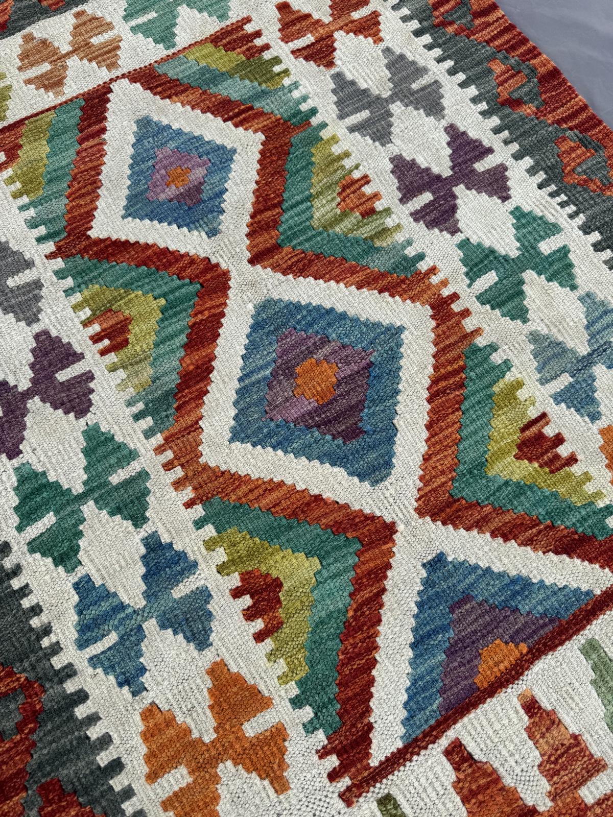 Handmade Afghan Chobi Kilim Runner Rug 125 CM x 84 CM SK#1431