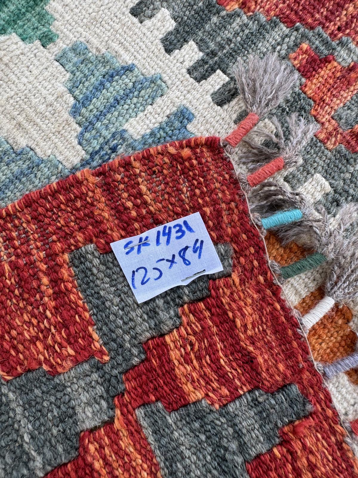 Handmade Afghan Chobi Kilim Runner Rug 125 CM x 84 CM SK#1431